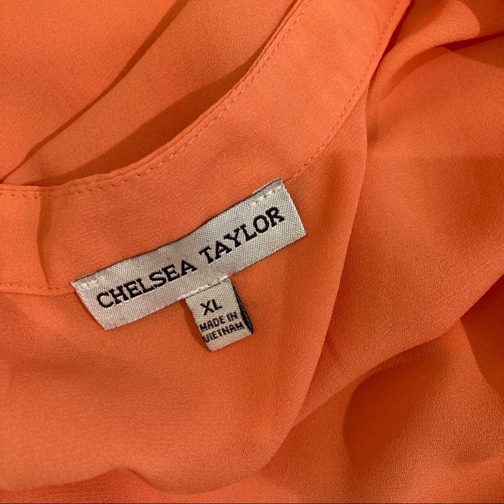 Chelsea Taylor - Henley Split Neck Blouse with Roll-Up Sleeves and Hi-Low Hem - Picture 8 of 10